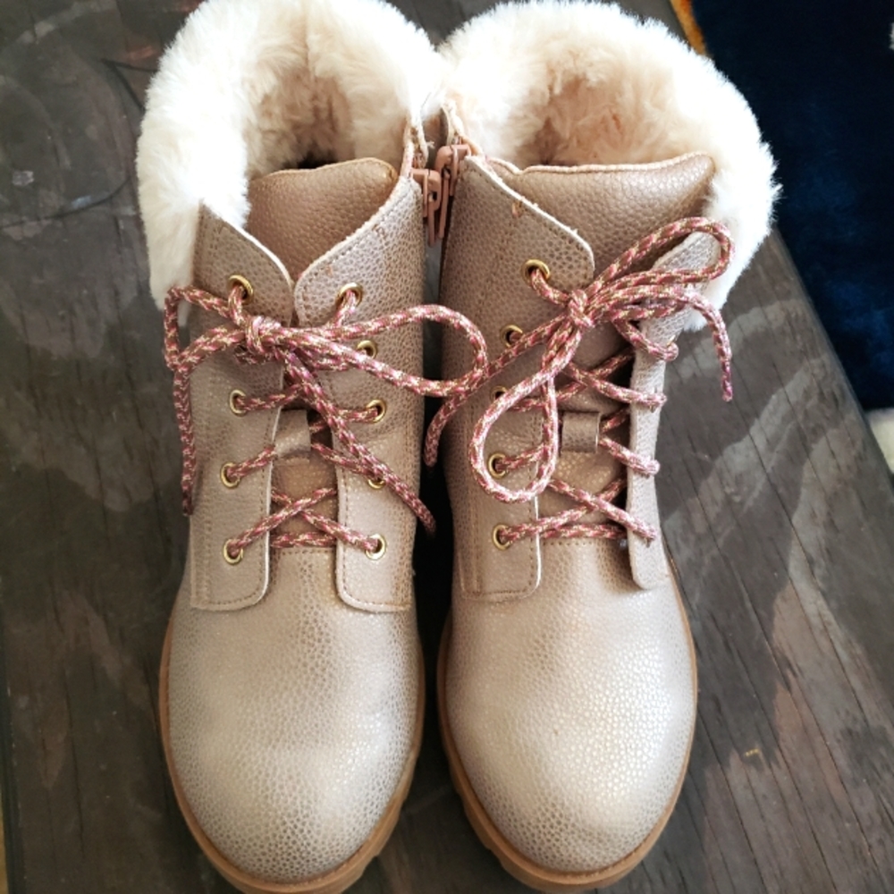 Olive & Edie Rose Gold Boots 6